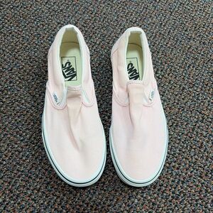 Vans Slip-On Sneakers in Pale Pink and White